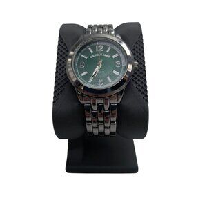 U.S. Polo Assn. Mens black  Stainless Steel Quartz Watch With Green Dial 35mm